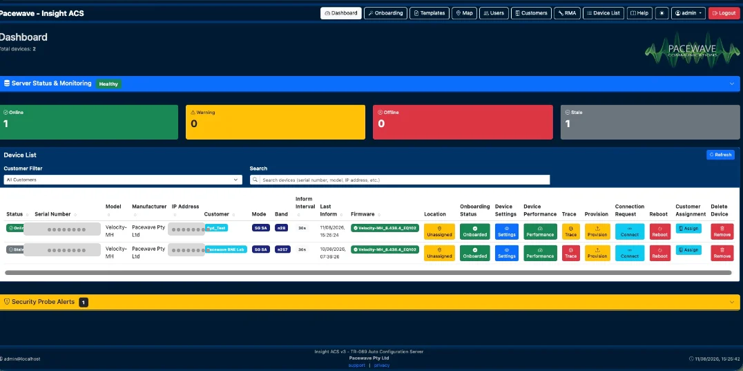 Pacewave Insight ACS deployment