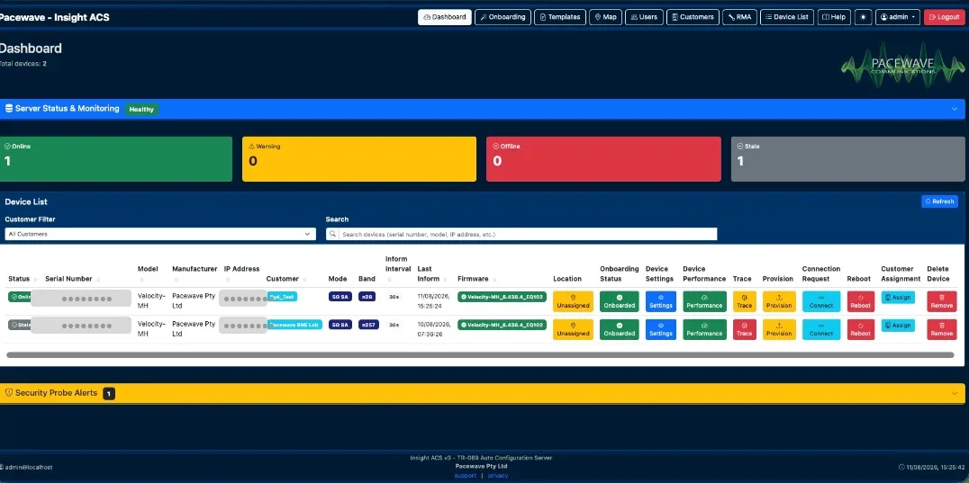 Pacewave Insight ACS deployment