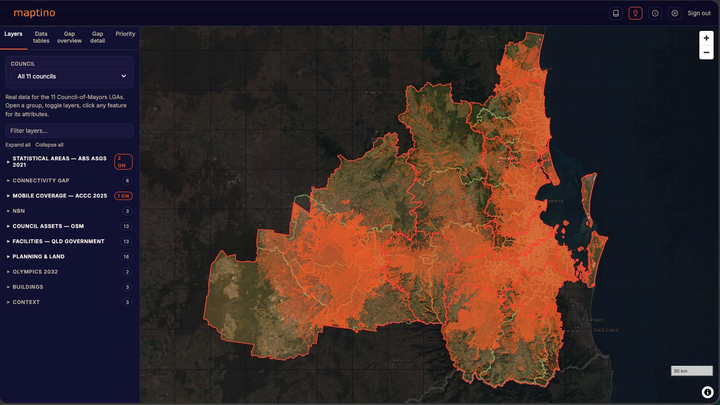 Maptino Connectivity map view